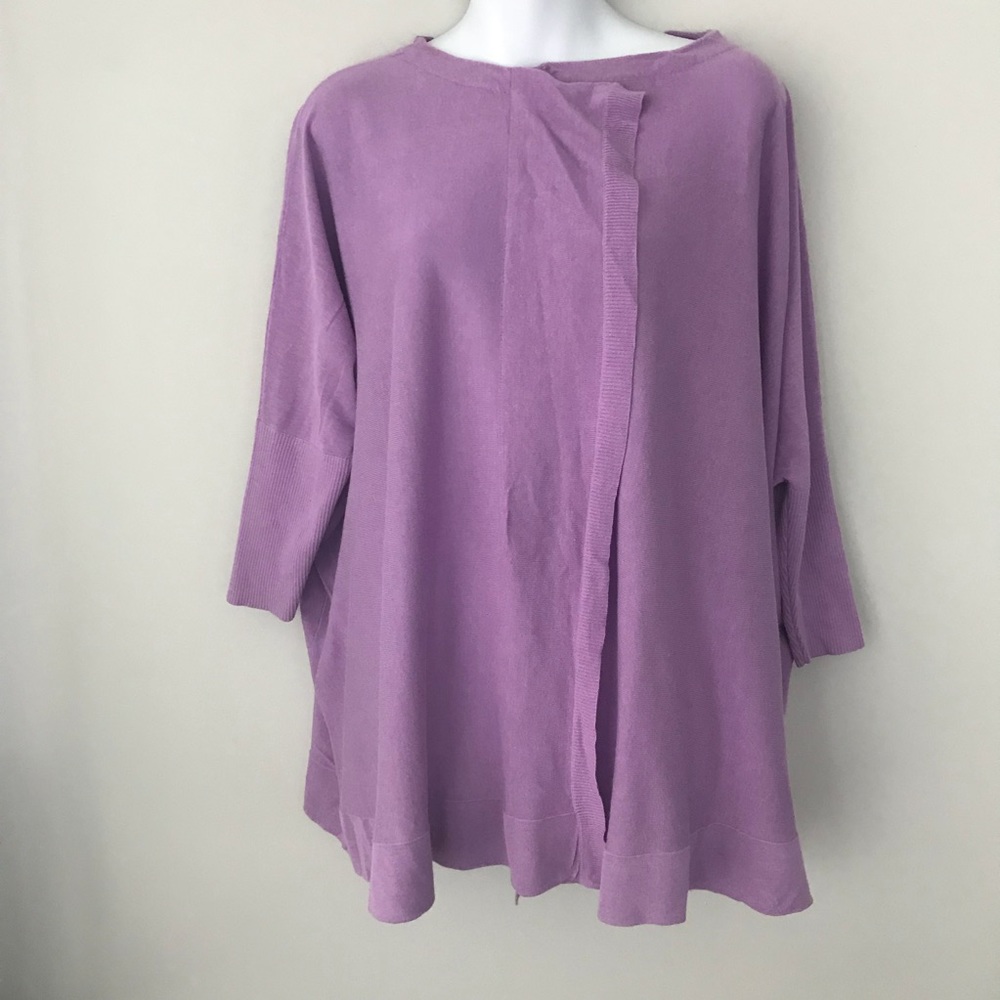 Diane Von Furstenberg Lavender Knit Top Size Small - Picture 5 of 6